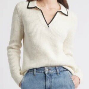 Nordstrom Caslon Johnny Collar Polo Sweater